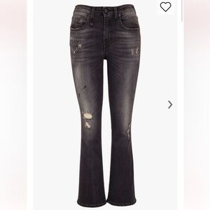 R13 kick fit cropped flare strummer wash sz 28